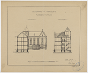 215017 Doorsneden van het zusterhuis van het Stads- en Academisch Ziekenhuis (Catharijnesingel 15) te Utrecht.N.B. Het ...